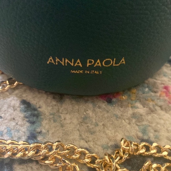 Anna Paola Italian Leather Bucket Bag + Crossbody Bag, Teal - Picture 8 of 16